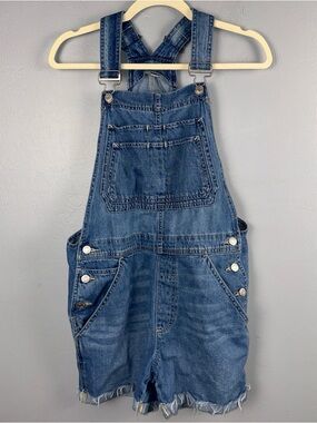 GAP Denim Womens S Jean Bib Shortalls Overalls 100% Cotton Utility Classic
